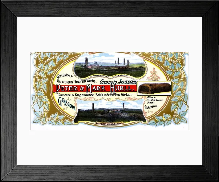 Framed Print : Advert, Peter & Mark Hurll, Brick and Sewer Pipes, Glenboig Framed Print : Advert, Peter & Mark Hurll, Brick and Sewer Pipes, Glenboig