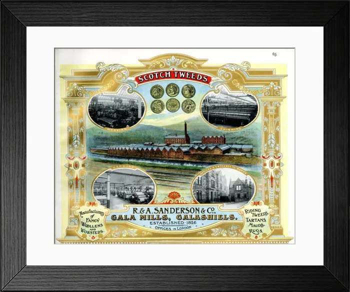 Framed Print : Advert, R & A Sanderson & Co, Scotch Tweeds, Galashiels Framed Print : Advert, R & A Sanderson & Co, Scotch Tweeds, Galashiels