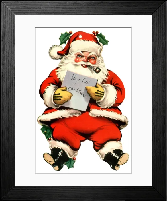 Framed Print : Christmas Card or Present Tag, Santa Claus Framed Print : Christmas Card or Present Tag, Santa Claus