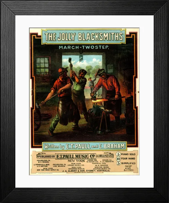 Framed Print : Music cover, The Jolly Blacksmiths March-Twostep Framed Print : Music cover, The Jolly Blacksmiths March-Twostep