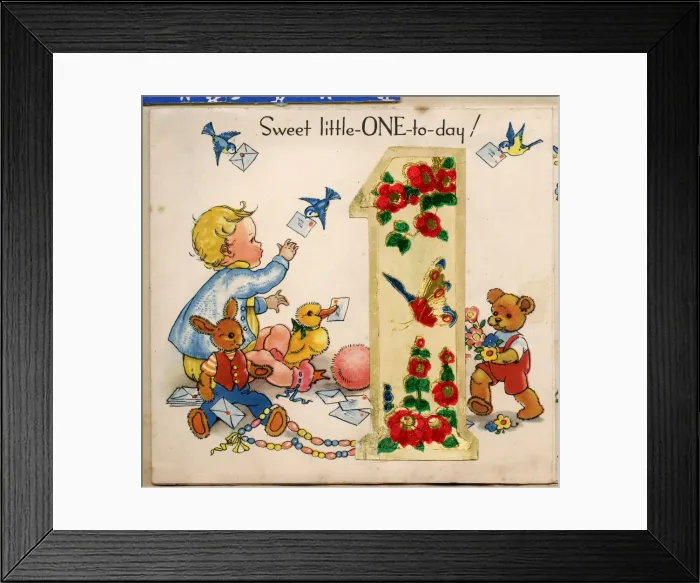Framed Print : Birthday card, Sweet Little One Today Framed Print : Birthday card, Sweet Little One Today