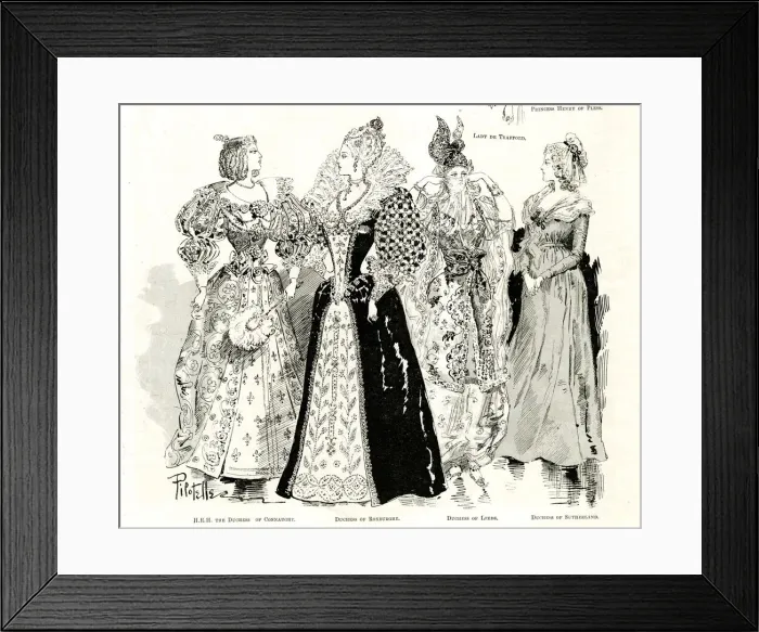 Framed Print : Historic Fancy Dress Ball at Devonshire House, London Framed Print : Historic Fancy Dress Ball at Devonshire House, London