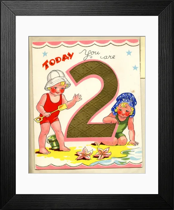 Framed Print : Birthday card, Today You Are 2 Framed Print : Birthday card, Today You Are 2