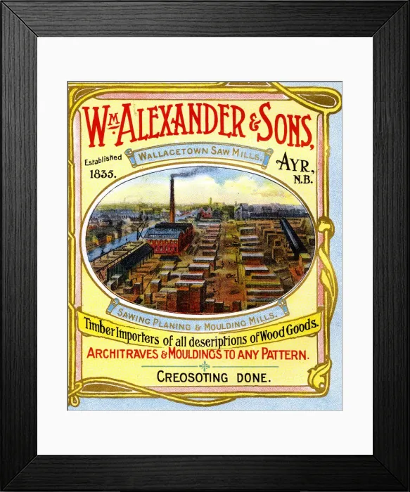 Framed Print : Advert, William Alexander & Sons, Ayr, Scotland Framed Print : Advert, William Alexander & Sons, Ayr, Scotland