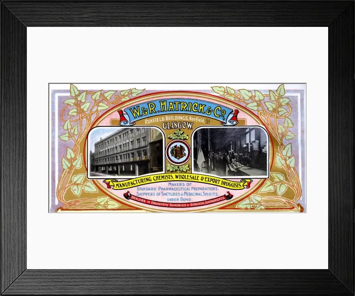 Framed Print : Advert, W & R Hatrick & Co, Glasgow, Scotland Framed Print : Advert, W & R Hatrick & Co, Glasgow, Scotland