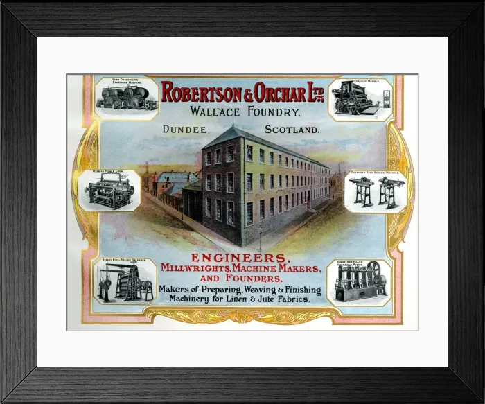 Framed Print : Advert, Robertson & Orchar Ltd, Dundee, Scotland Framed Print : Advert, Robertson & Orchar Ltd, Dundee, Scotland