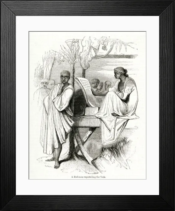Framed Print : Brahmin expounding the Veda, India Framed Print : Brahmin expounding the Veda, India
