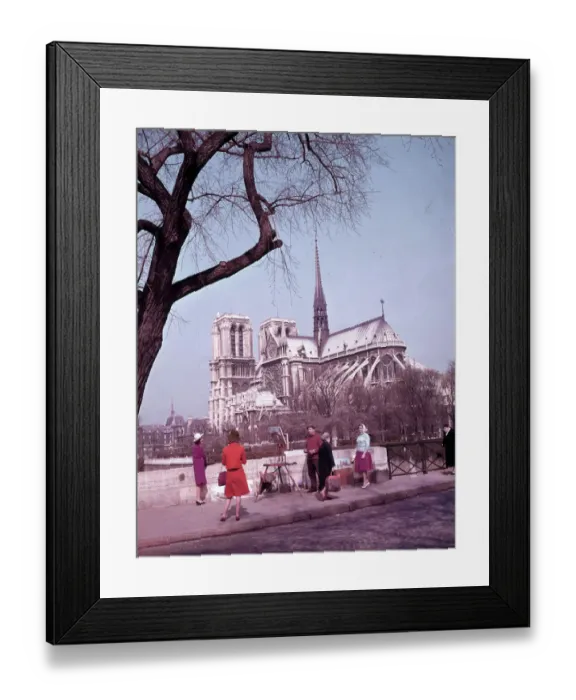 Framed Print : Browsing among the bouquinistes - Paris quais and Notre Dame Framed Print : Browsing among the bouquinistes - Paris quais and Notre Dame
