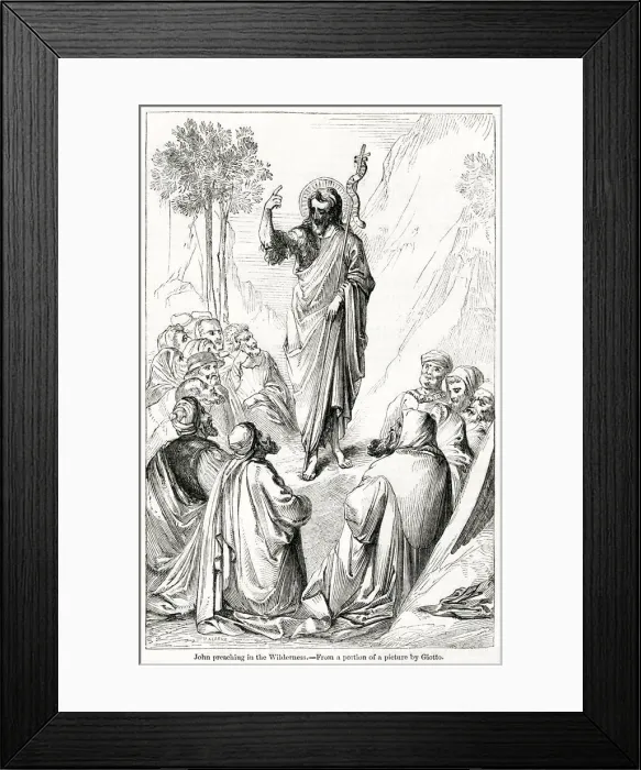 Framed Print : John the Baptist preaching in the wilderness, by Giotto Framed Print : John the Baptist preaching in the wilderness, by Giotto