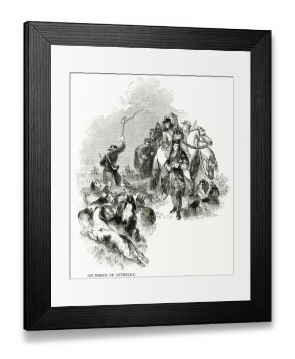 Framed Print : Sir Roger de Coverley, fictitious character in The Spectator Framed Print : Sir Roger de Coverley, fictitious character in The Spectator