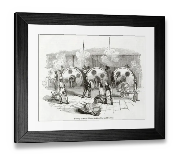 Framed Print : Scene at a Lancashire calico bleaching and dyeing works Framed Print : Scene at a Lancashire calico bleaching and dyeing works