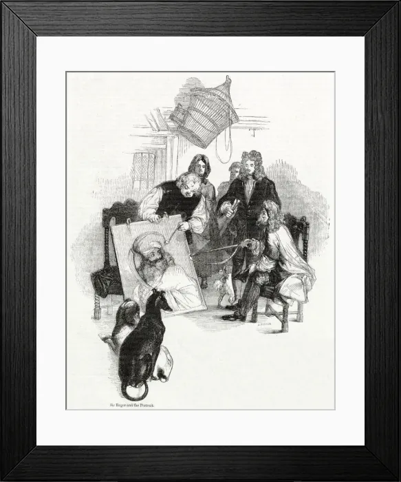 Framed Print : Sir Roger de Coverley, fictitious character in The Spectator Framed Print : Sir Roger de Coverley, fictitious character in The Spectator