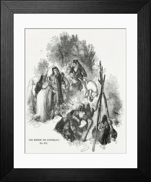 Framed Print : Sir Roger de Coverley, fictitious character in The Spectator Framed Print : Sir Roger de Coverley, fictitious character in The Spectator