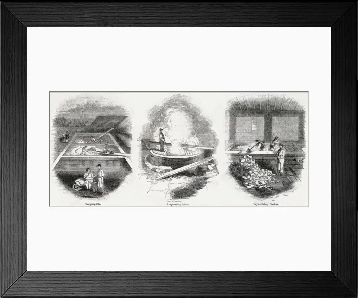 Framed Print : Steeping, evaporating and crystallising, Hurlet Alum Works Framed Print : Steeping, evaporating and crystallising, Hurlet Alum Works