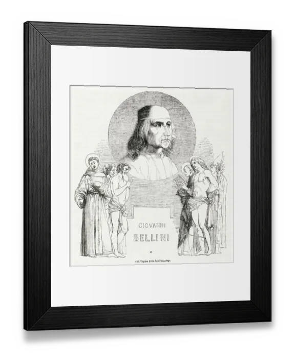 Framed Print : Giovanni Bellini with figures from his paintings Framed Print : Giovanni Bellini with figures from his paintings
