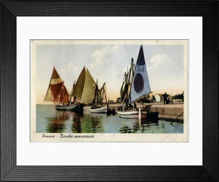 Framed Print : Harbour with fishing boats, Pesaro, Italy Framed Print : Harbour with fishing boats, Pesaro, Italy