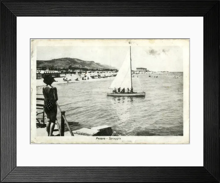 Framed Print : View of the beach and sea, Pesaro, Italy Framed Print : View of the beach and sea, Pesaro, Italy