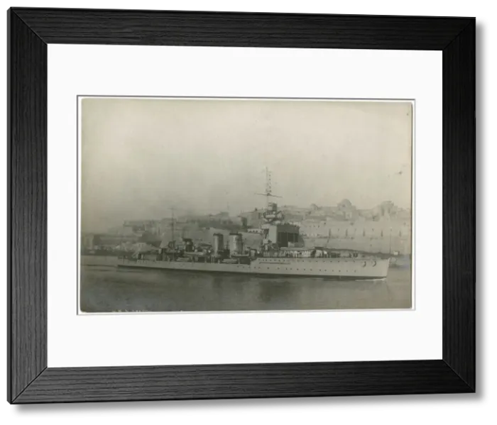 Framed Print : HMS Dragon, British light cruiser, at Malta Framed Print : HMS Dragon, British light cruiser, at Malta
