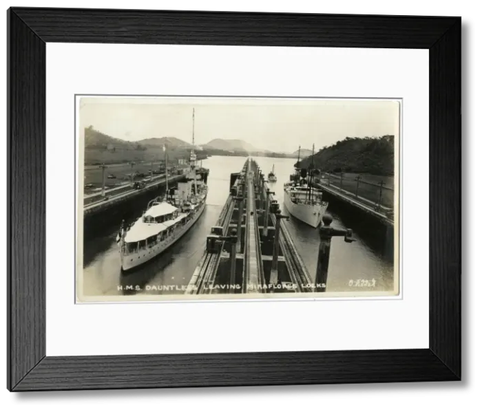 Framed Print : HMS Dauntless leaving Miraflores locks, Panama Canal Framed Print : HMS Dauntless leaving Miraflores locks, Panama Canal