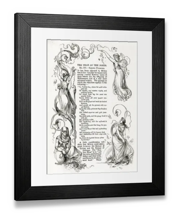 Framed Print : The Year of the Poets -- Miltons Spring Flowers Framed Print : The Year of the Poets -- Miltons Spring Flowers