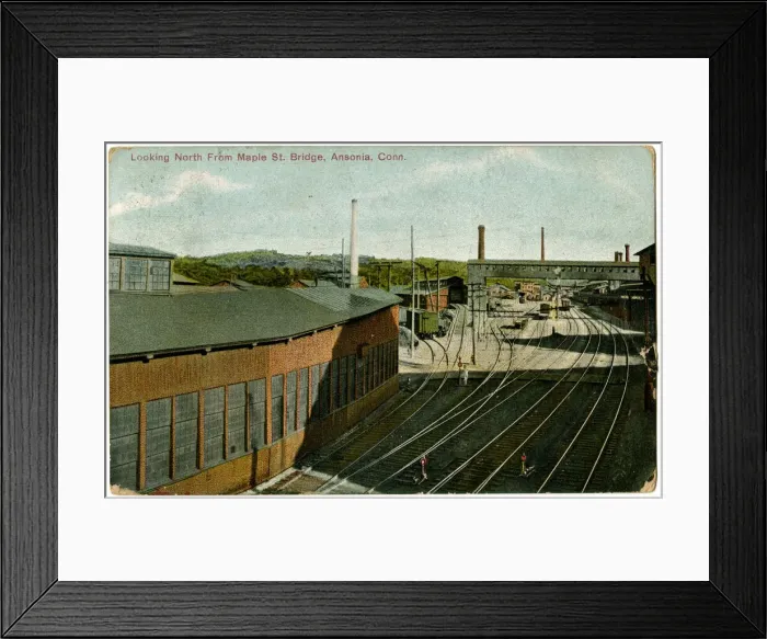 Framed Print : View of railway tracks at Ansonia, Connecticut, USA Framed Print : View of railway tracks at Ansonia, Connecticut, USA