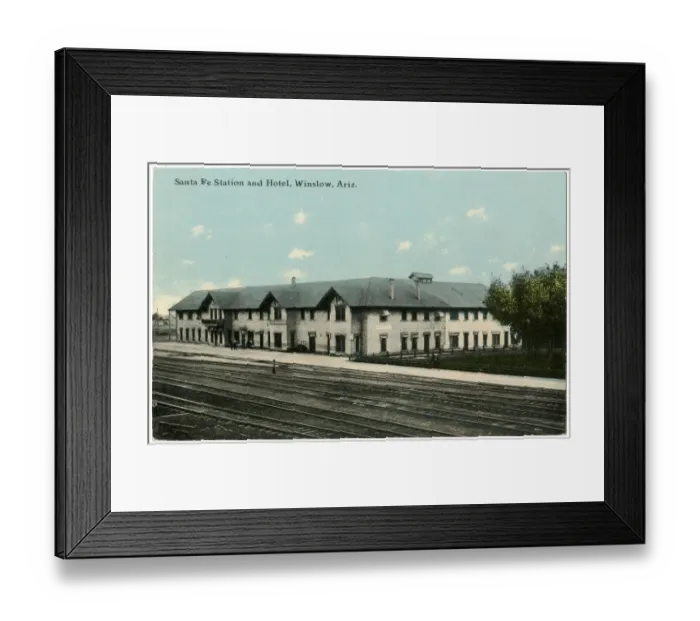 Framed Print : Santa Fe Station and Hotel, Winslow, Arizona, USA Framed Print : Santa Fe Station and Hotel, Winslow, Arizona, USA