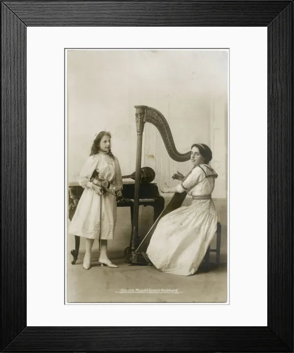 Framed Print : Misses Maud and Grace Hubbard, musicians Framed Print : Misses Maud and Grace Hubbard, musicians