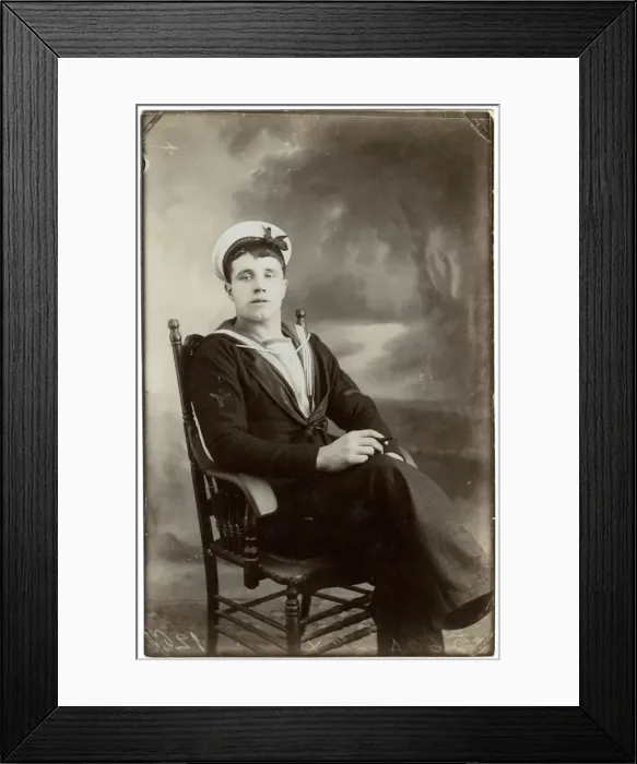 Framed Print : Studio portrait of a sailor, HMS Indomitable, WW1 Framed Print : Studio portrait of a sailor, HMS Indomitable, WW1