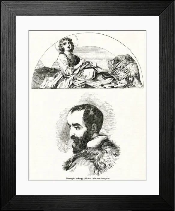 Framed Print : Correggio, Italian artist, with detail from St John Framed Print : Correggio, Italian artist, with detail from St John