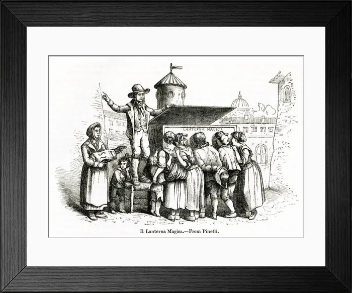 Framed Print : People watching magic lantern show in Rome, Italy Framed Print : People watching magic lantern show in Rome, Italy
