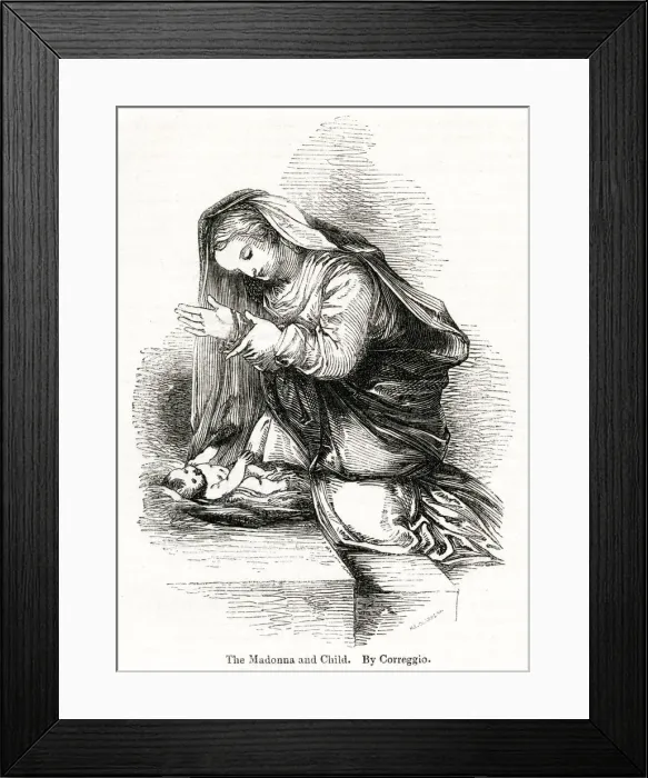 Framed Print : Correggio, Italian artist, detail of Madonna and Child Framed Print : Correggio, Italian artist, detail of Madonna and Child