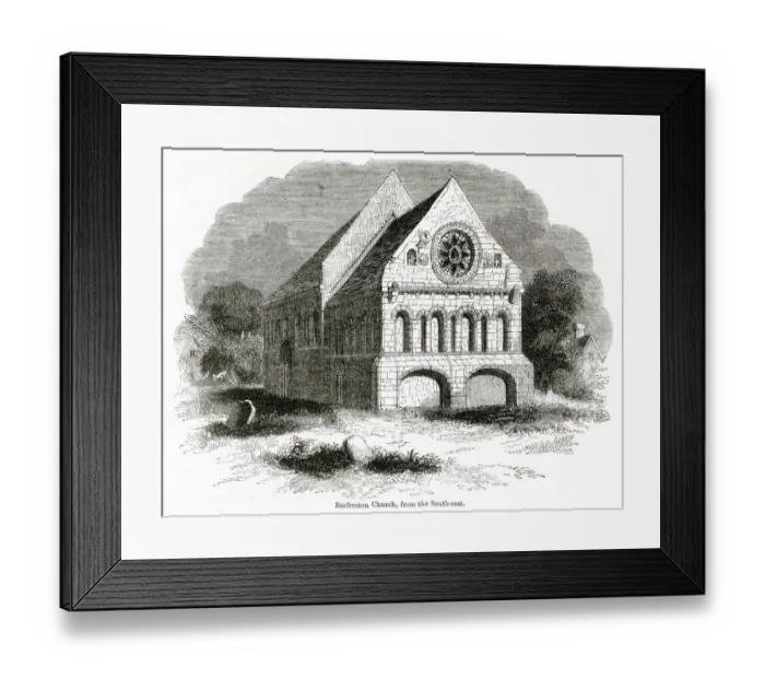 Framed Print : View of St Nicholas Church, Barfreston, Kent Framed Print : View of St Nicholas Church, Barfreston, Kent