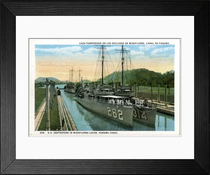 Framed Print : US Navy destroyers, Miraflores Locks, Panama Canal Framed Print : US Navy destroyers, Miraflores Locks, Panama Canal