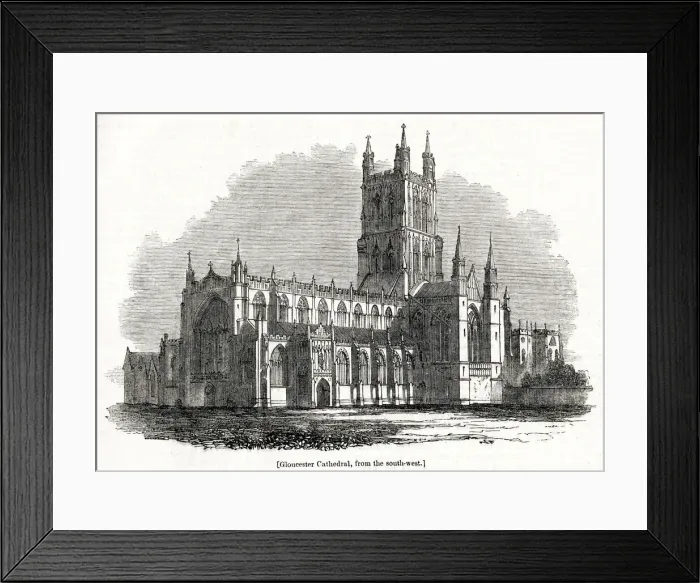 Framed Print : View of Gloucester Cathedral, Gloucestershire Framed Print : View of Gloucester Cathedral, Gloucestershire