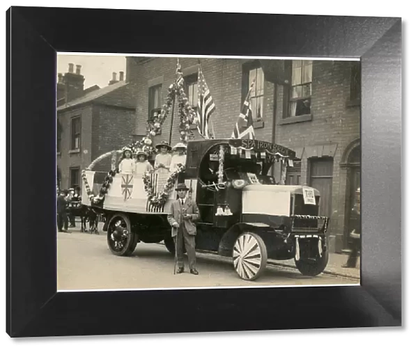 Delivery van as carnival float, Manchester Street, Derby