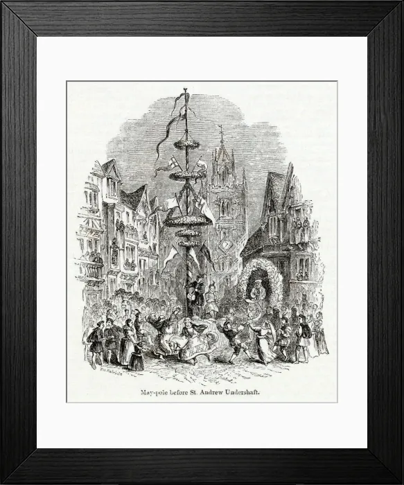 Framed Print : The Year of the Poets -- Maypole, St Andrew Undershaft Framed Print : The Year of the Poets -- Maypole, St Andrew Undershaft