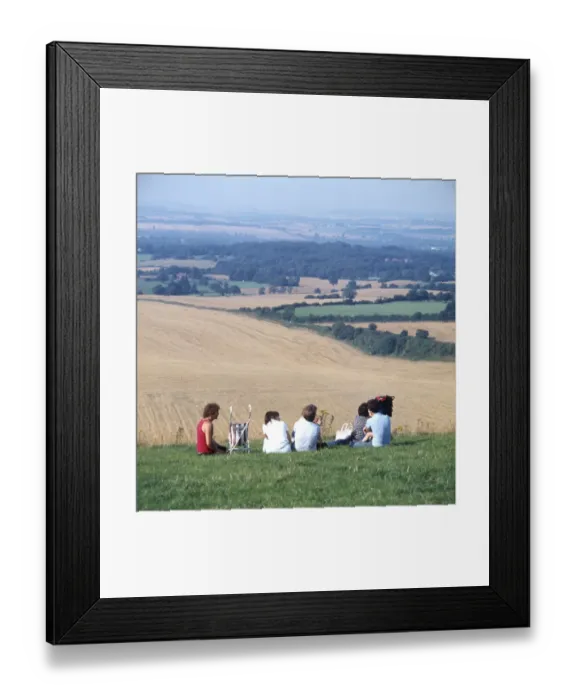 Framed Print : Families on Inkpen Beacon overlooking the Kennet Valley Framed Print : Families on Inkpen Beacon overlooking the Kennet Valley