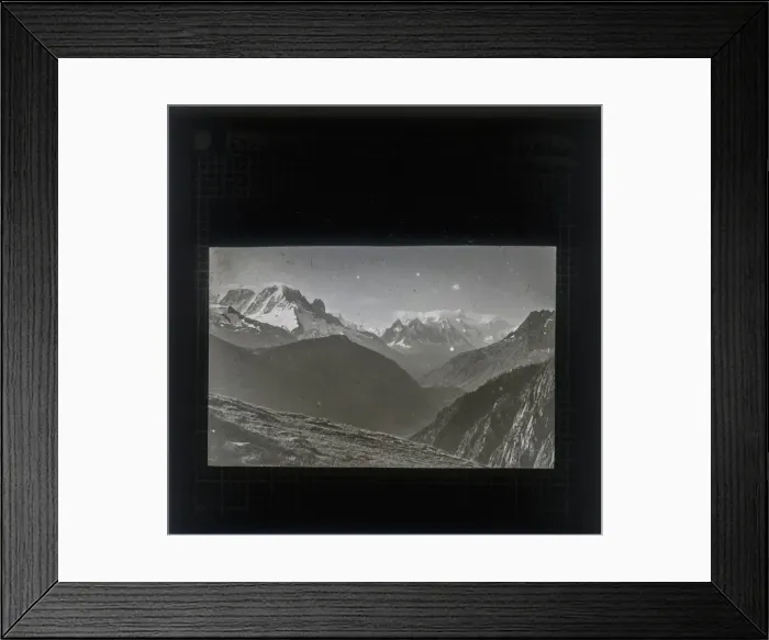 Framed Print : View of Mont Blanc Range from the top of mountain Framed Print : View of Mont Blanc Range from the top of mountain