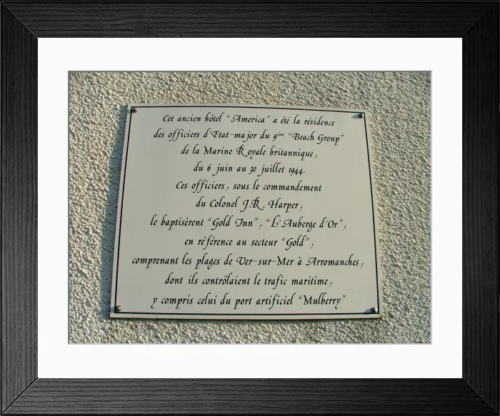 Framed Print : 9th Beach Group Plaque, Ver sur Mer Normandy Framed Print : 9th Beach Group Plaque, Ver sur Mer Normandy