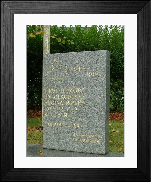Framed Print : Fontaine-Henry Memorial to Canadian Liberators Framed Print : Fontaine-Henry Memorial to Canadian Liberators