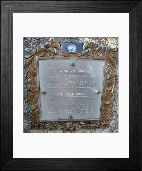 Framed Print : 85th Field Company RE, Nottingham Bridge, Courseulles Framed Print : 85th Field Company RE, Nottingham Bridge, Courseulles