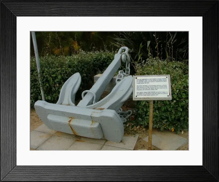 Framed Print : Norwegian Destroyer Svenna, Anchor, la Breche Framed Print : Norwegian Destroyer Svenna, Anchor, la Breche
