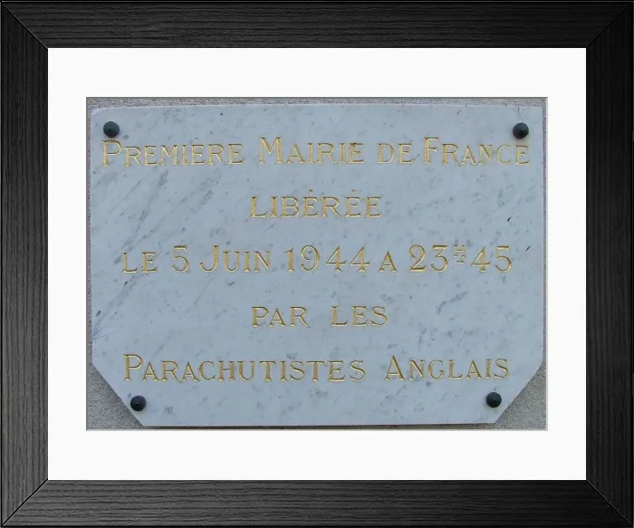 Framed Print : Liberation of the 1st Town Hall, Benouville, Normandy Framed Print : Liberation of the 1st Town Hall, Benouville, Normandy
