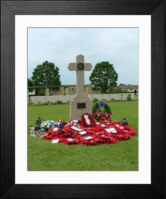 Framed Print : The June 1944 Cross, Ranville CWGC Cemetery Framed Print : The June 1944 Cross, Ranville CWGC Cemetery