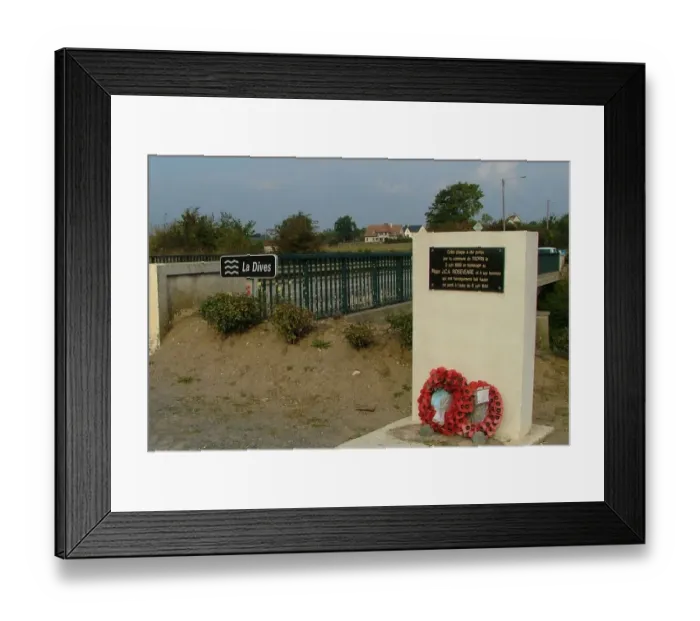 Framed Print : Major J. C. A. Roseveare Bridge Memorial, River Dives Framed Print : Major J. C. A. Roseveare Bridge Memorial, River Dives