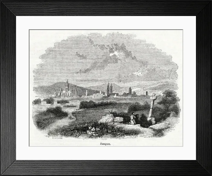 Framed Print : General view of Zaragoza (Saragossa), Spain Framed Print : General view of Zaragoza (Saragossa), Spain