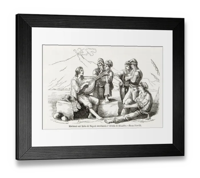 Framed Print : Sailors listening to a Canta-Storia, Naples, Italy Framed Print : Sailors listening to a Canta-Storia, Naples, Italy