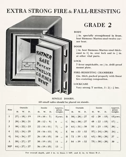 Ratner patent extra strong safe, fire and fall resisting