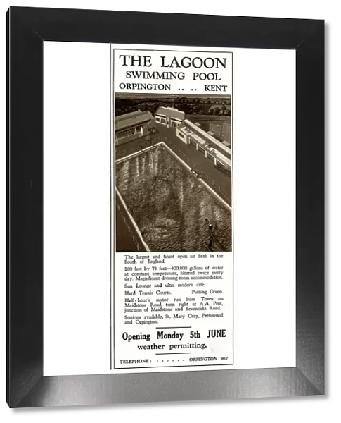 Advert for the Lagoon, swimming pool, Orpingon 1933