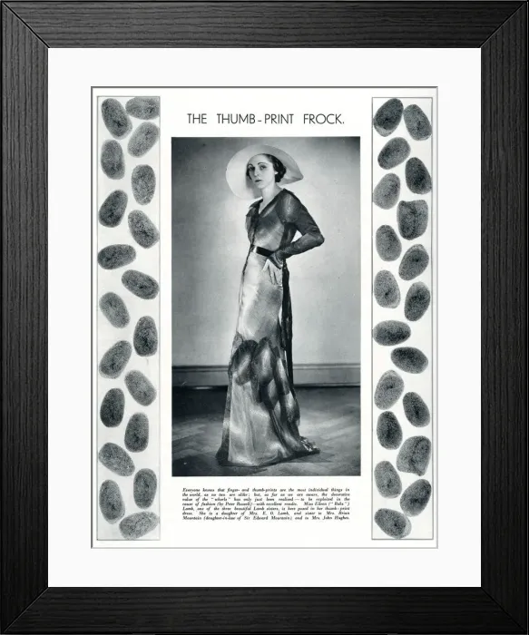 Framed Print : The Thumb print frock by Peter Russell Framed Print : The Thumb print frock by Peter Russell